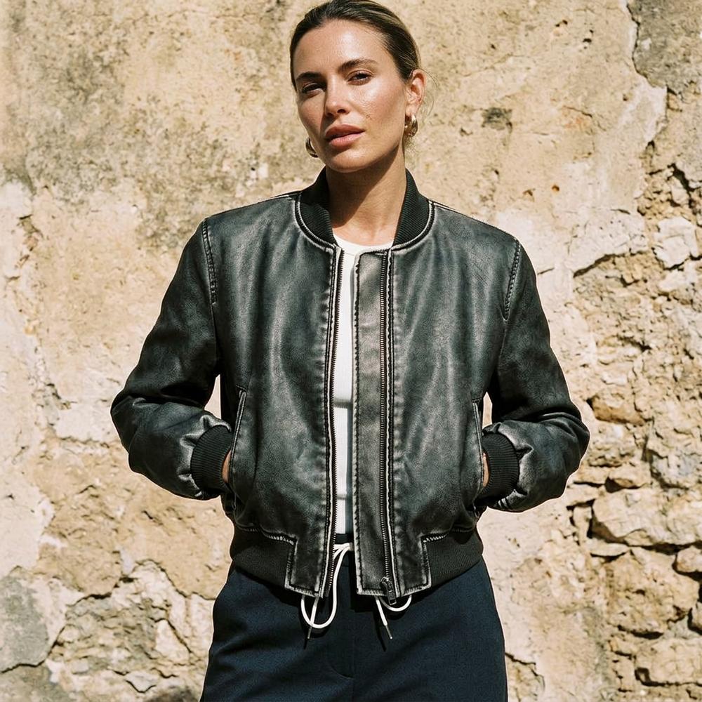 Allsaints Leather - Veser | Faux-Leather Bomber-Style Jacket Women