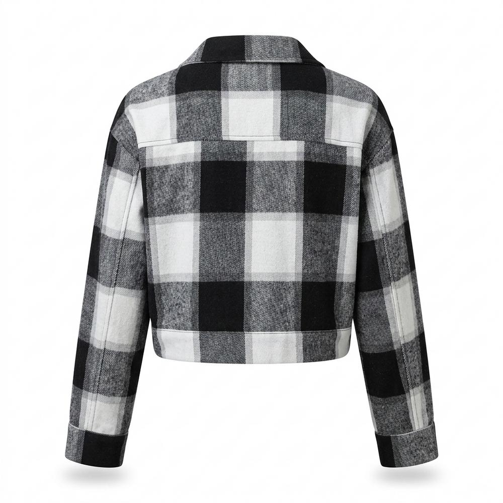 Allsaints Leather - Timor | Plaid Cropped Jacket Women