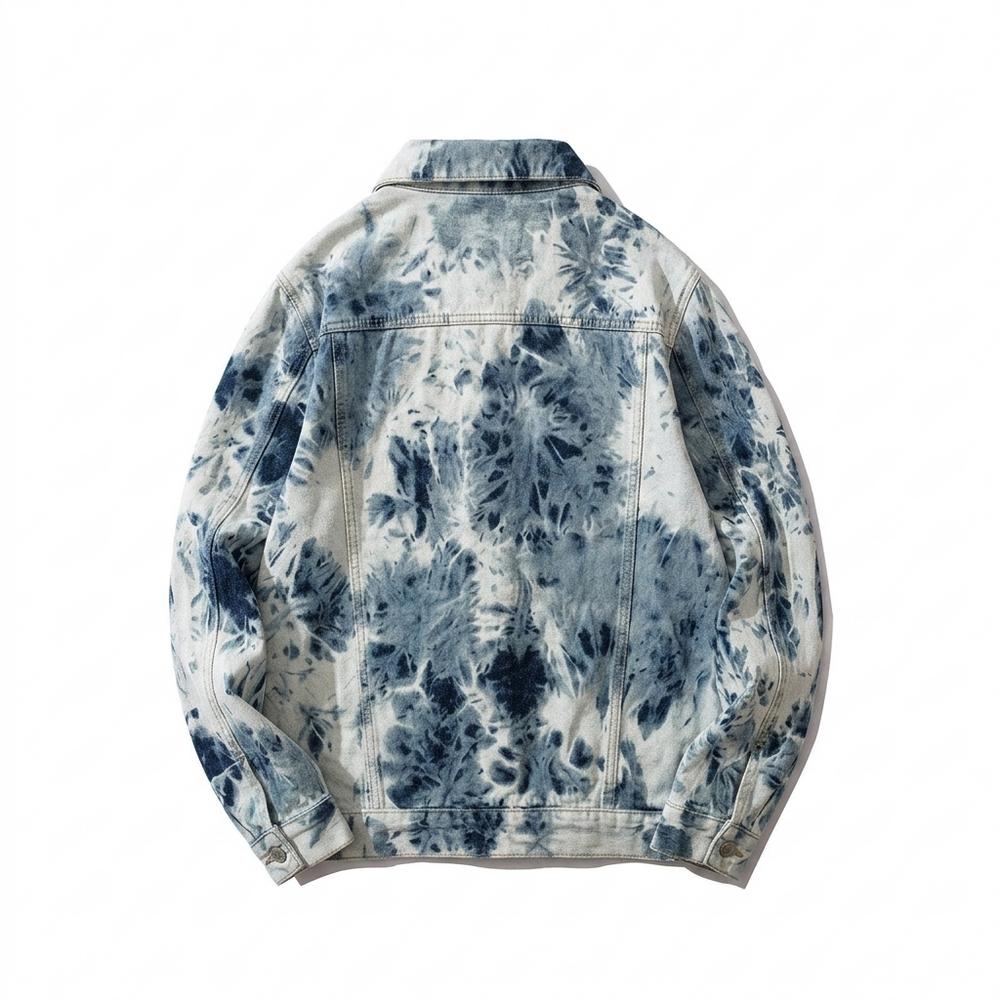 Allsaints Leather - Aobir | Tie-Dye Button-Up Denim Jacket Unisex