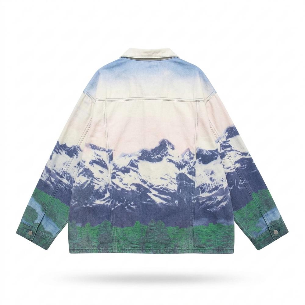Allsaints Leather - Rinad | Printed Oversized Denim Jacket Unisex