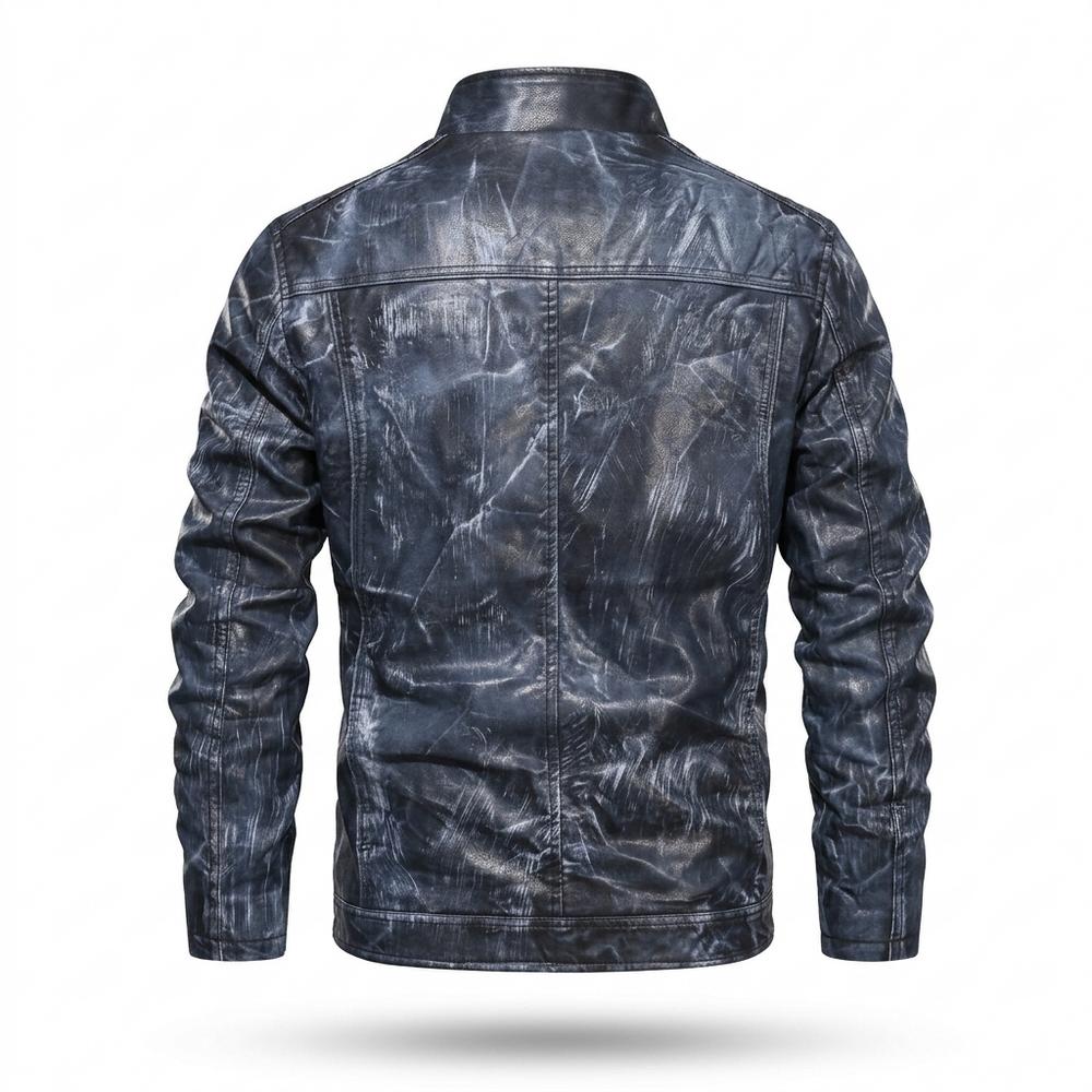 Allsaints Leather - Rirev | Distressed Zip-Up Leather Jacket Men