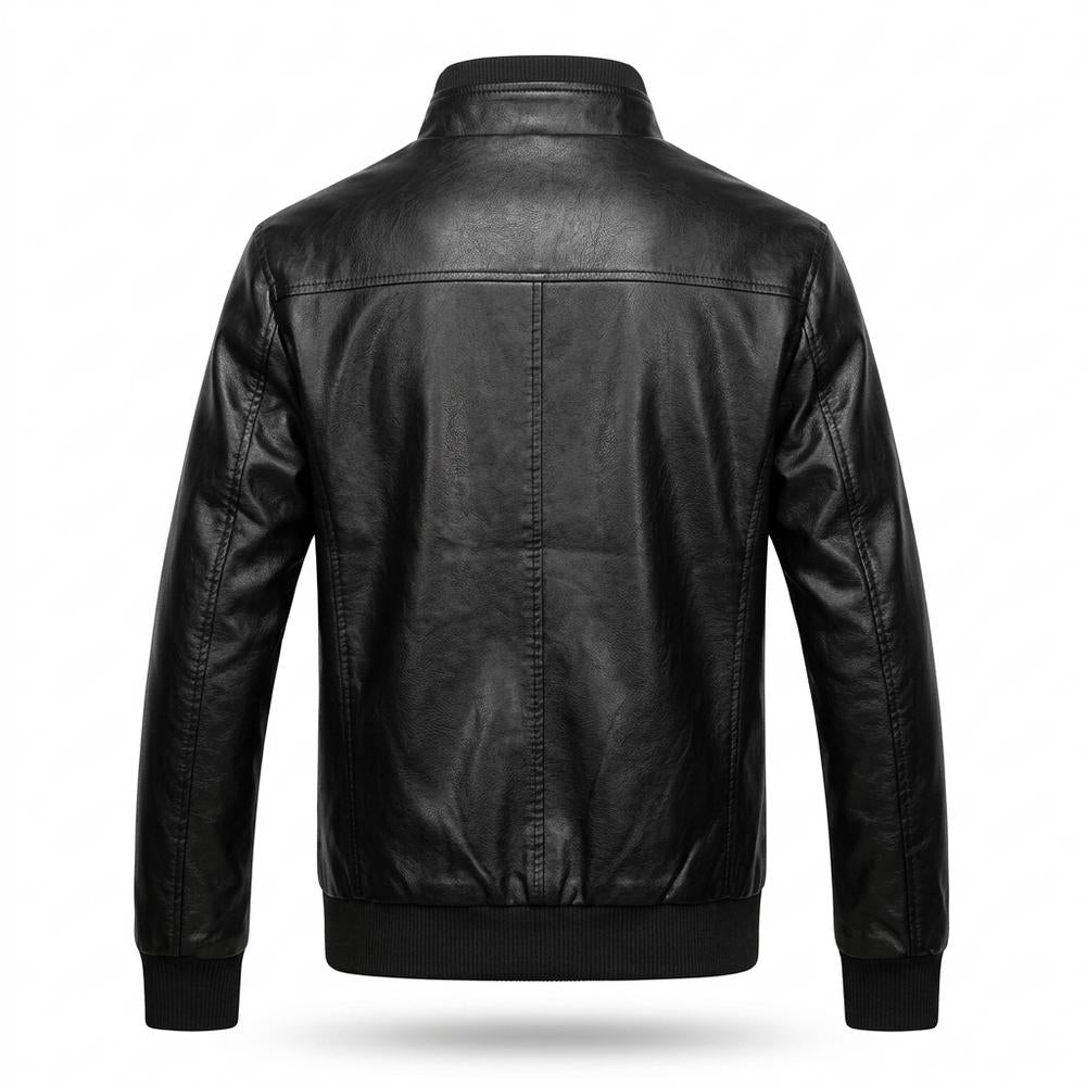Allsaints Leather - Yopim | Zippered Stand-Collar Leather Jacket Men