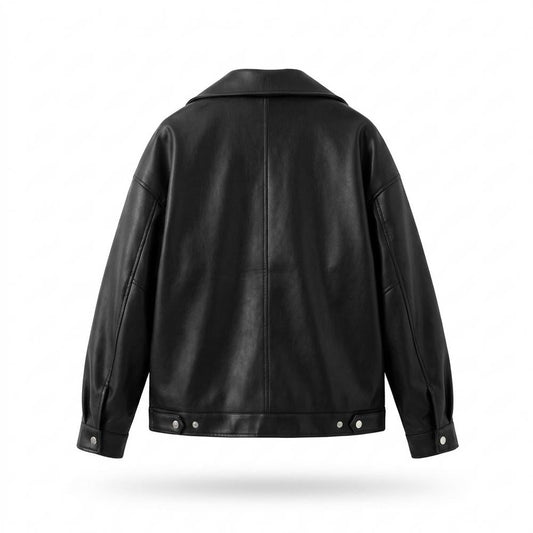 Allsaints Leather - Zenor | Asymmetrical Oversized Leather Jacket Unisex