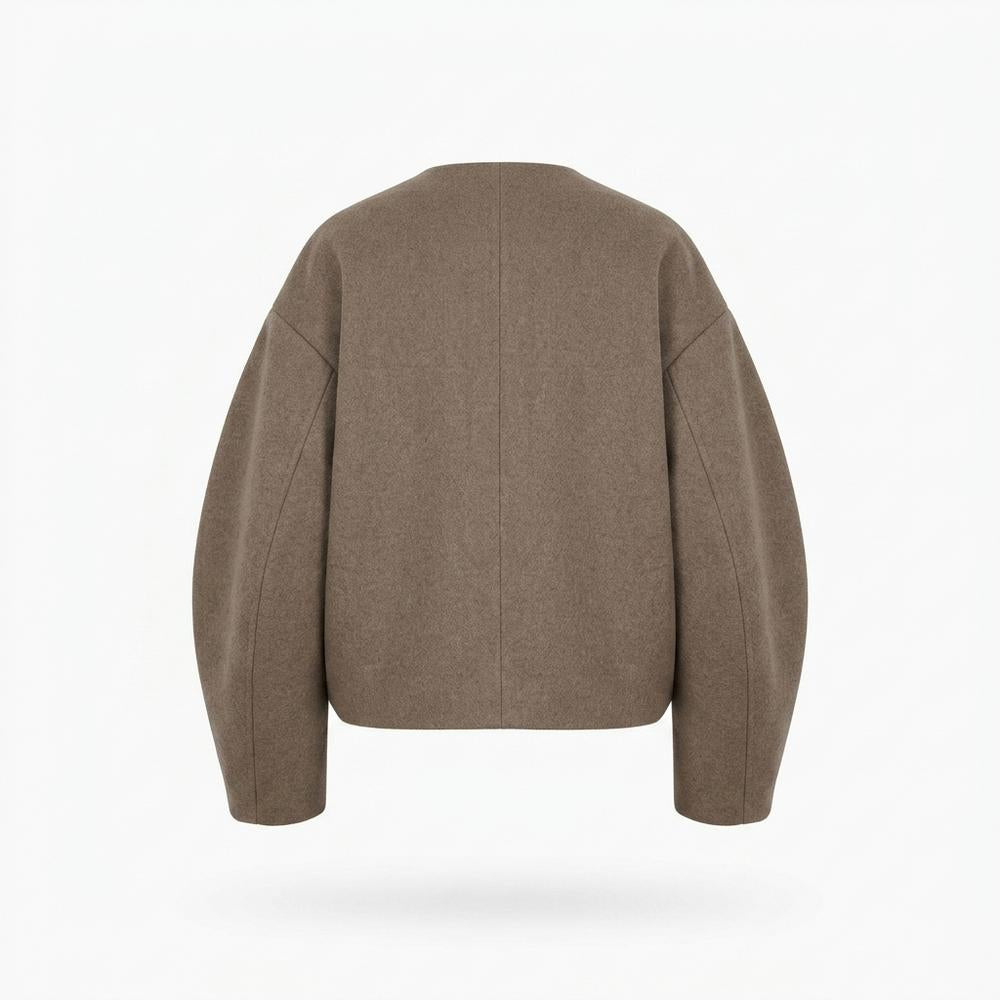 Allsaints Leather - Kazan | Collarless Voluminous-Sleeve Jacket Women