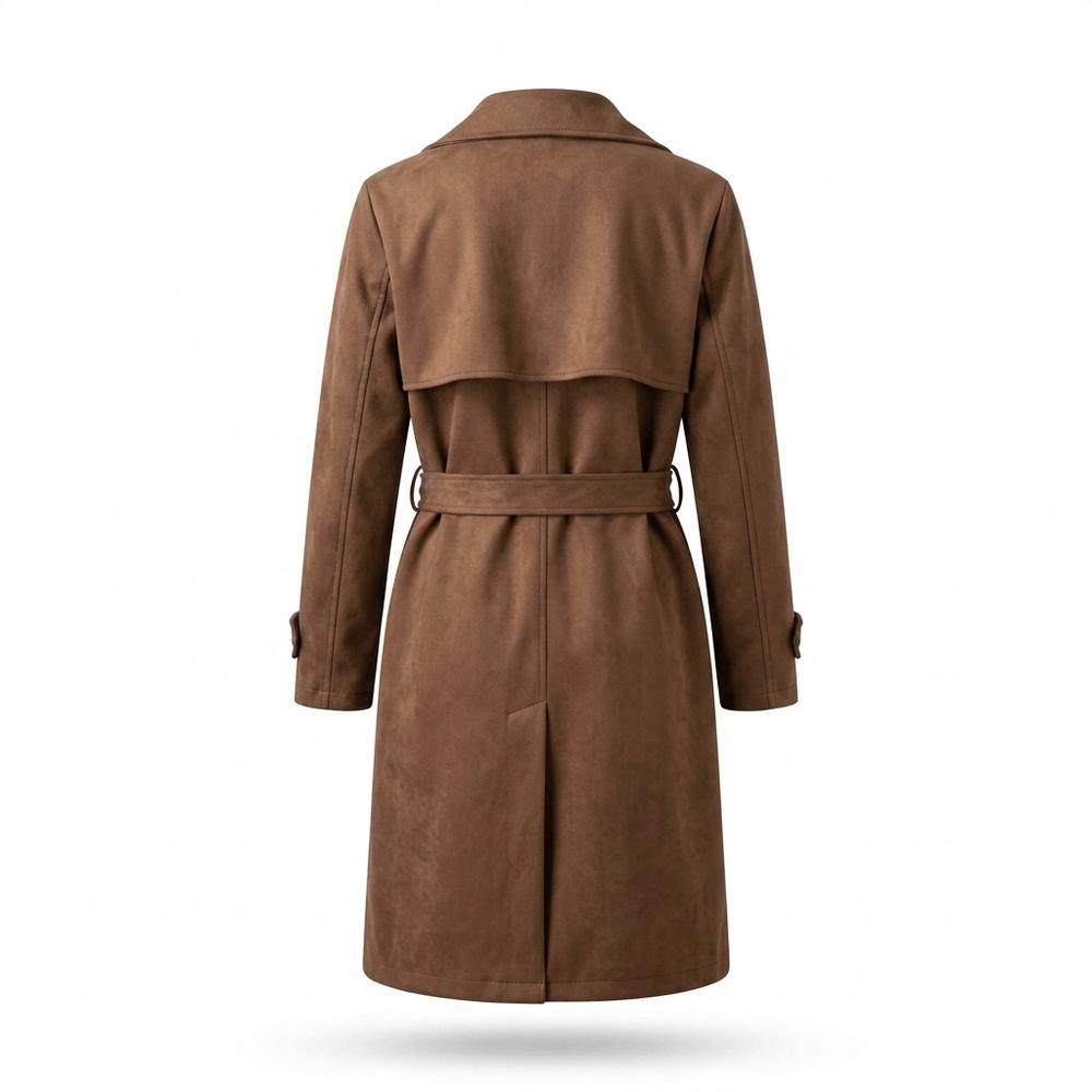 Allsaints Leather - Rorut | Double-Breasted Belted Coat Women