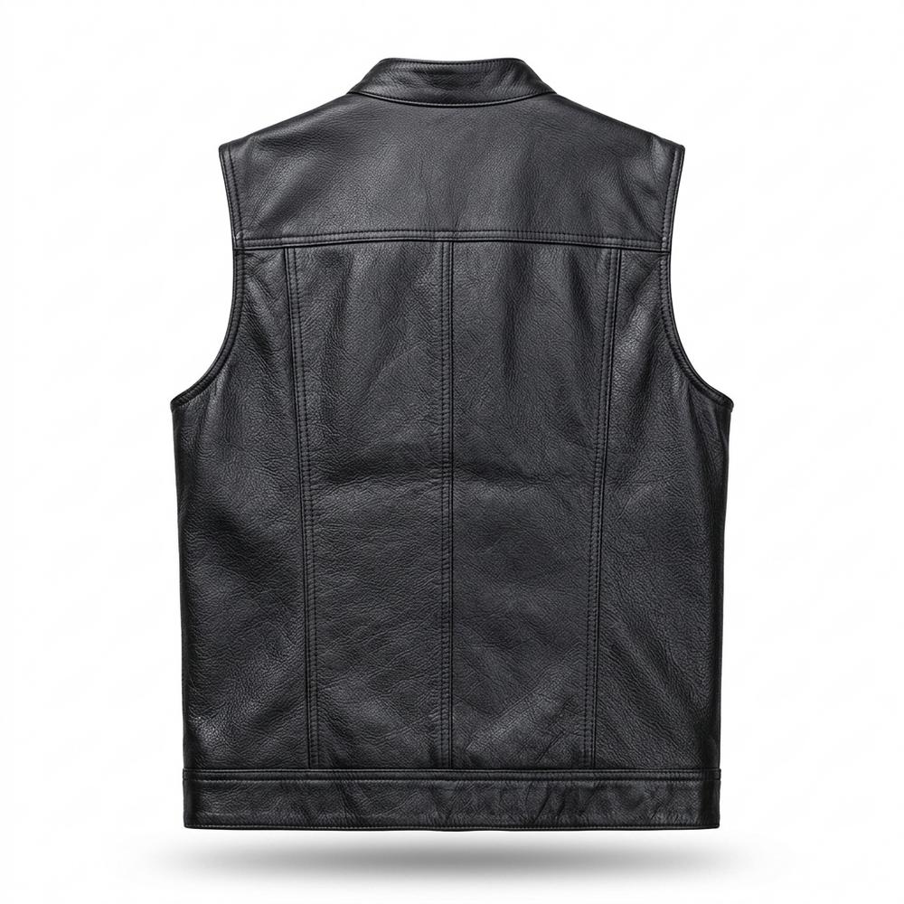 Allsaints Leather - Curik | Leather Collared Vest Men