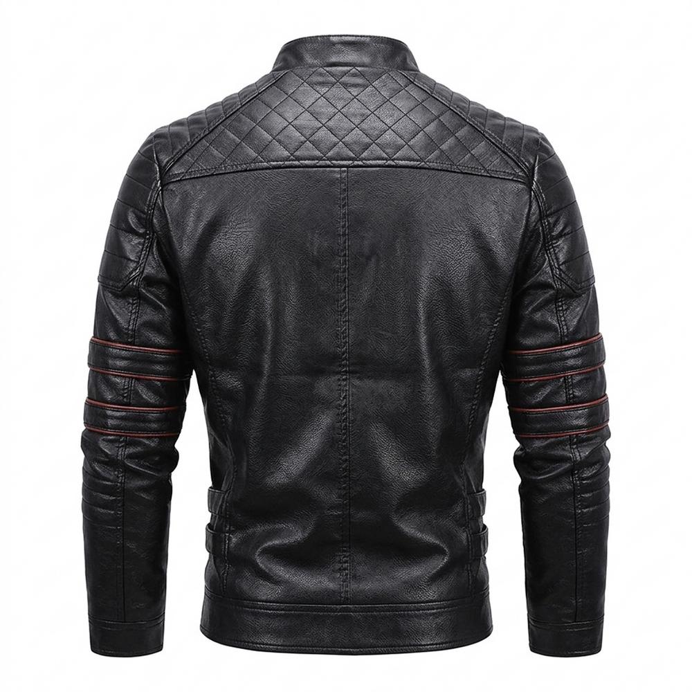 Allsaints Leather - Zaven | Quilted Slim-Fit Leather Jacket Men
