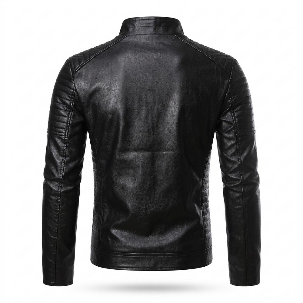 Allsaints Leather - Vonat | Zip-Up Quilted-Shoulder Leather Jacket Men