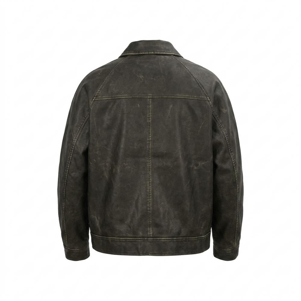 Allsaints Leather - Dasen | Washed-Out Button-Front Jacket Unisex