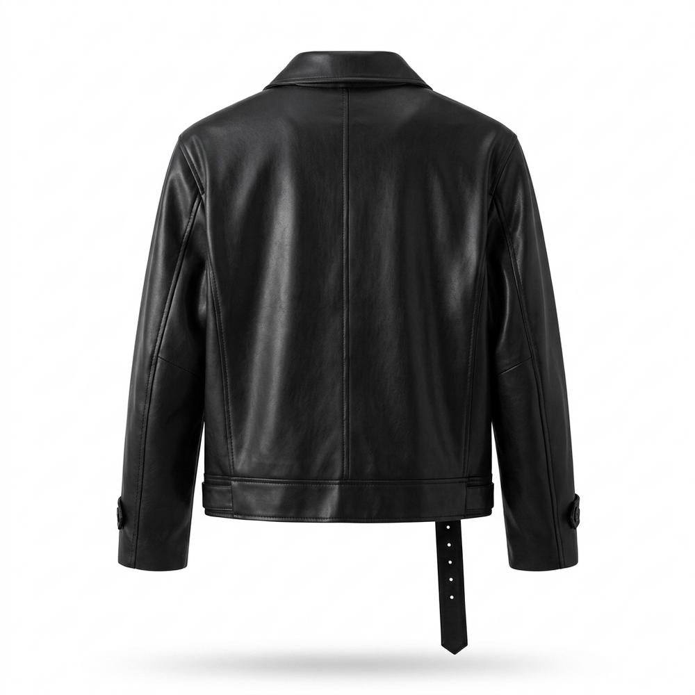 Allsaints Leather - Nital | Zip-Front Belted Leather Jacket Men