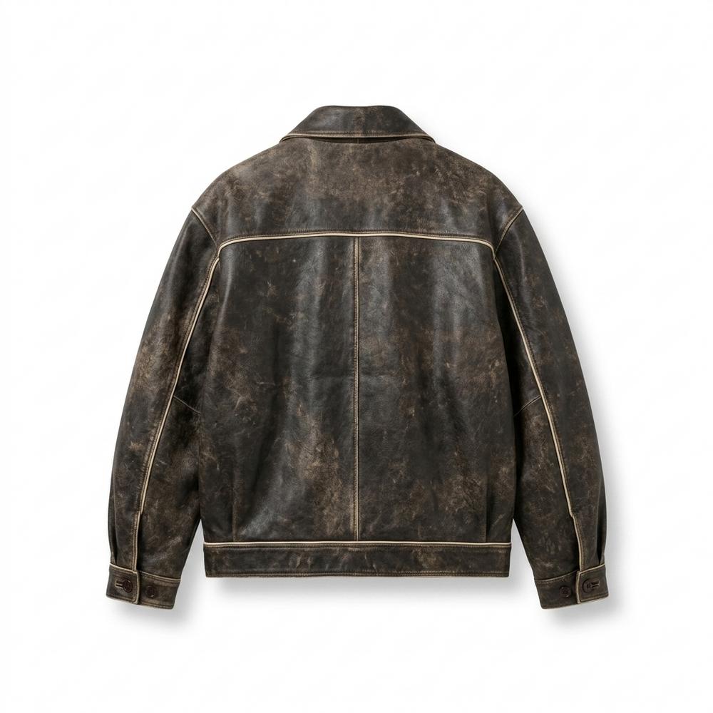 Allsaints Leather - Sesol | Patinated Oversized Leather Jacket Unisex