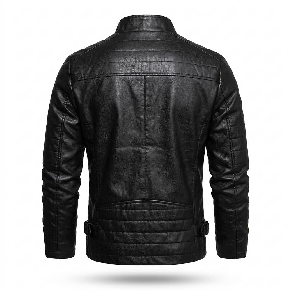 Allsaints Leather - Vimel | Quilted Stand-Collar Leather Jacket Men
