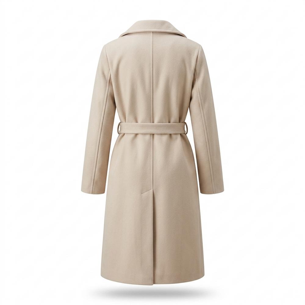 Allsaints Leather - Lyver | Double-Breasted Belted Coat Women