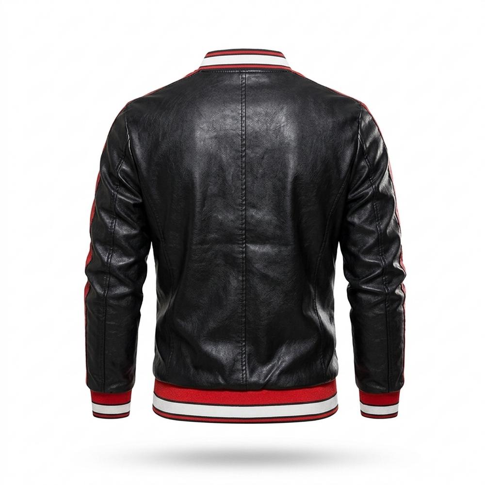 Allsaints Leather - Migim | Color-Block Zip-Up Leather Jacket Men