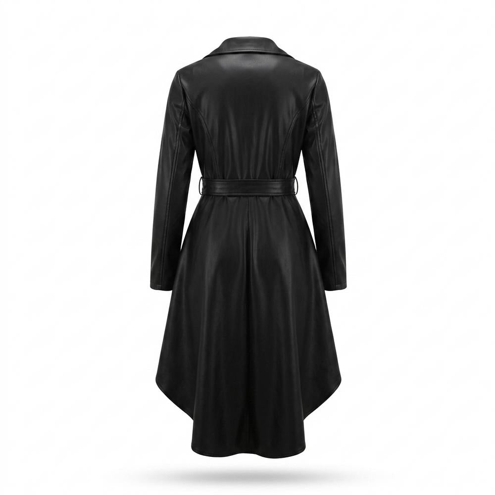 Allsaints Leather - Varal | Asymmetrical Belted Coat Women