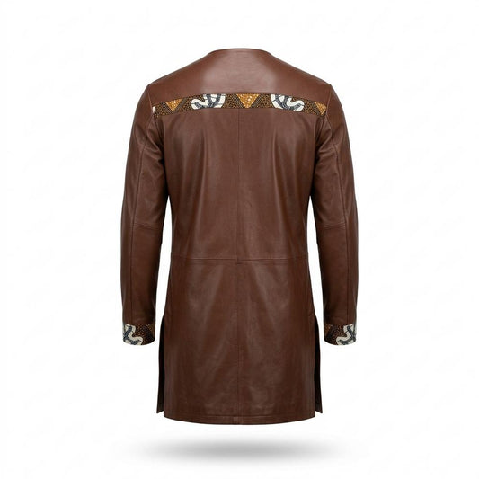 Allsaints Leather - Laken | Patterned-Trim Slim-Fit Tunic Men