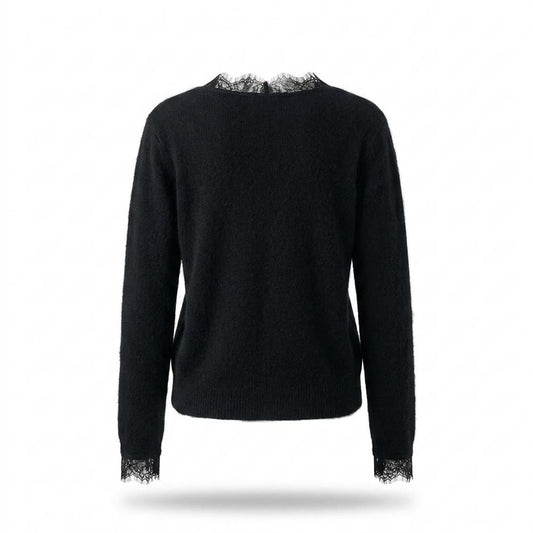Allsaints Leather - Ralor | Lace-Trimmed Button-Front Knit Cardigan Women