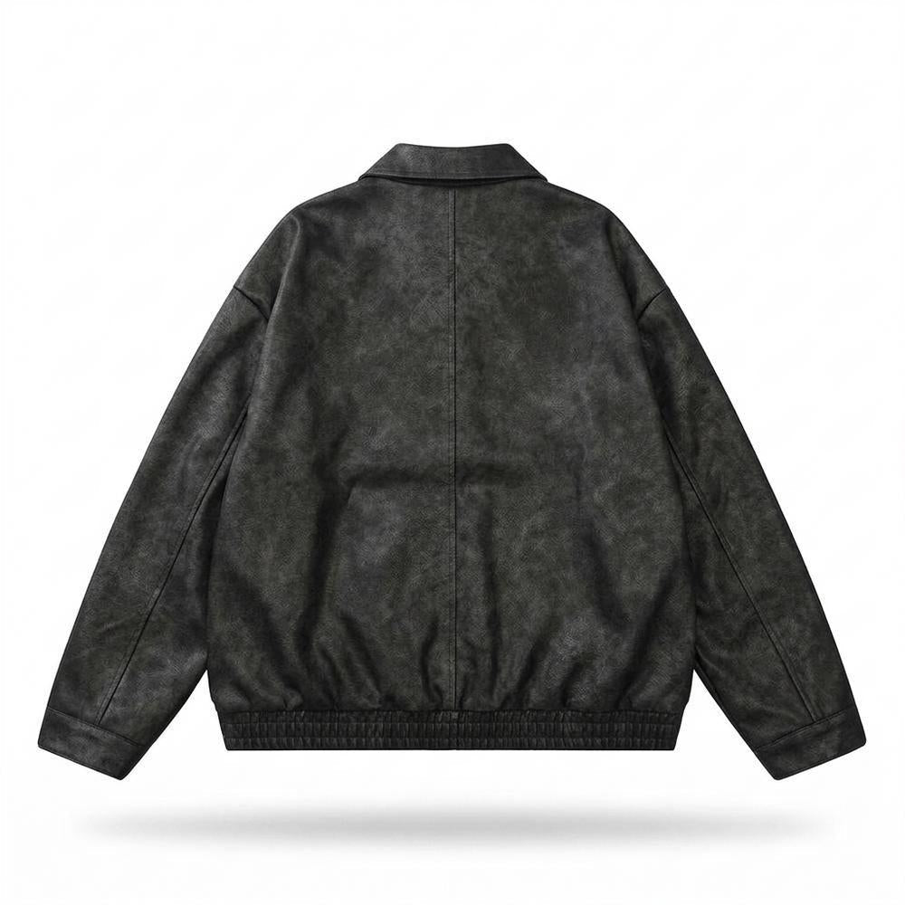 Allsaints Leather - Lovan | Washed Relaxed Fit Leather Jacket Unisex