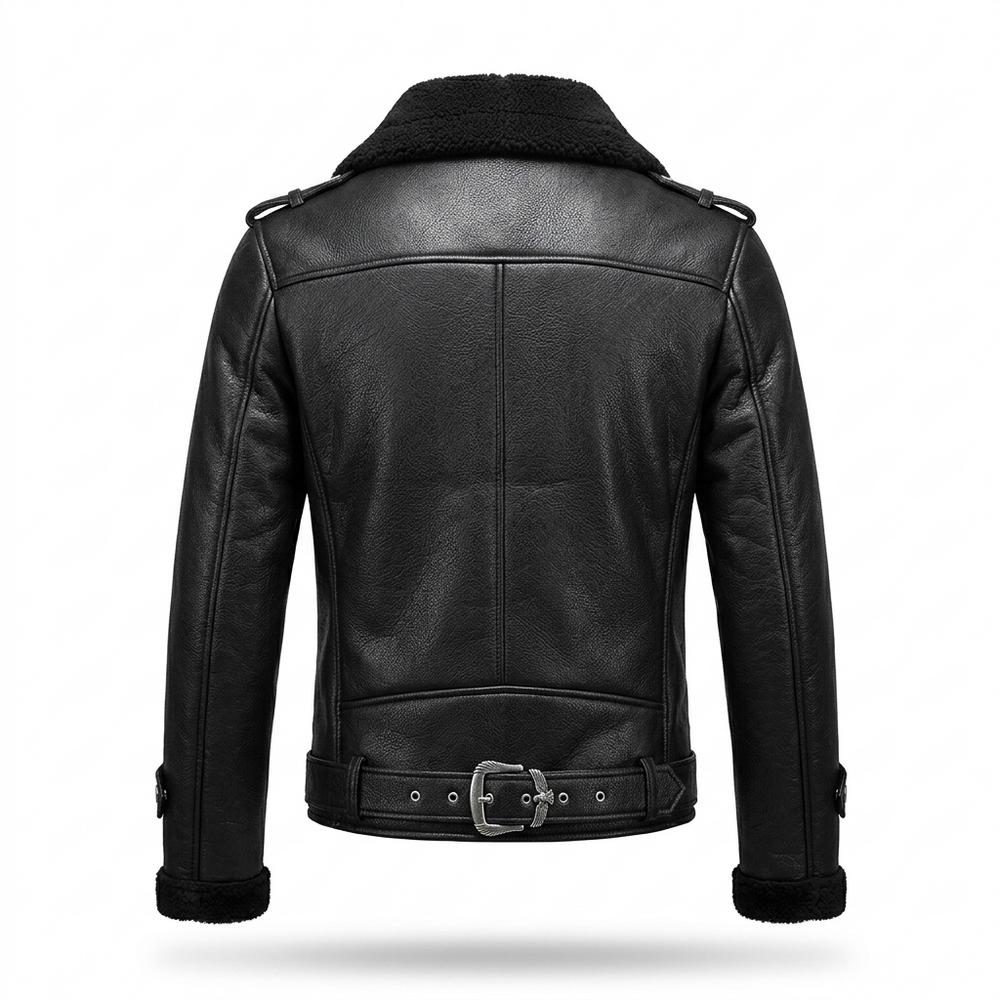 Allsaints Leather - Neron | Shearling-Lined Asymmetrical Leather Jacket Men