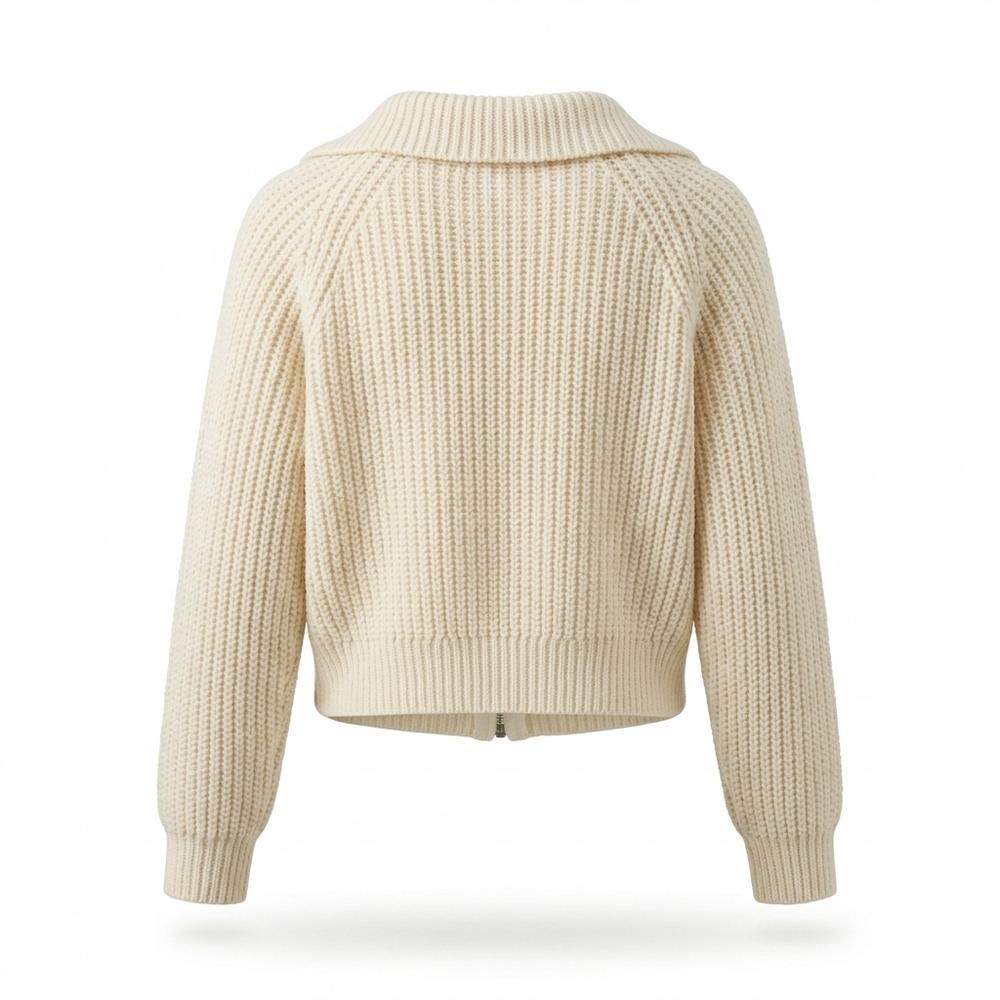 Allsaints Leather - Venor | Zip-Up Rib-Knit Knit Cardigan Women