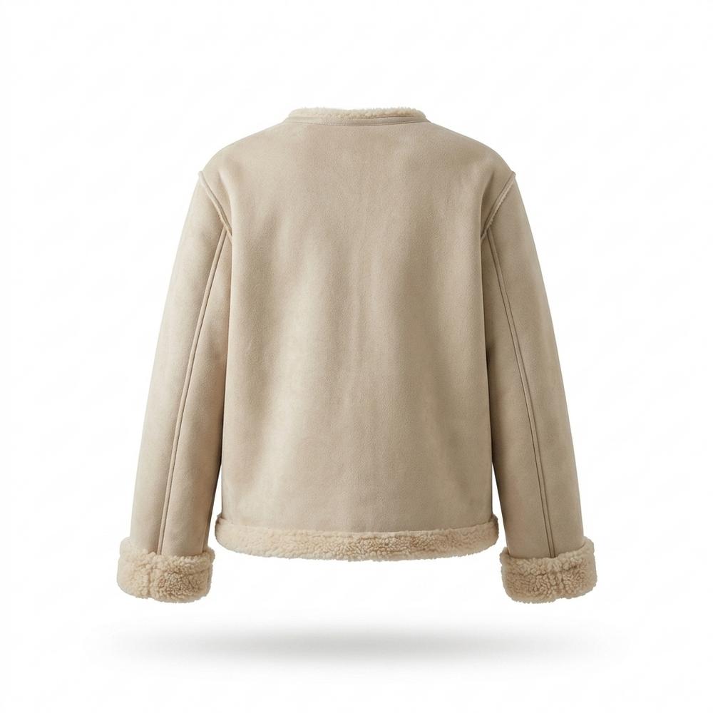 Allsaints Leather - Zeral | Sherpa-Lined Collarless Jacket Women