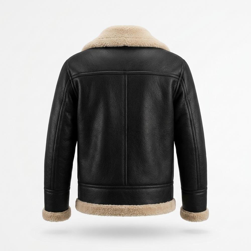 Allsaints Leather - Rupet | Shearling-Lined Grained Leather Jacket Men