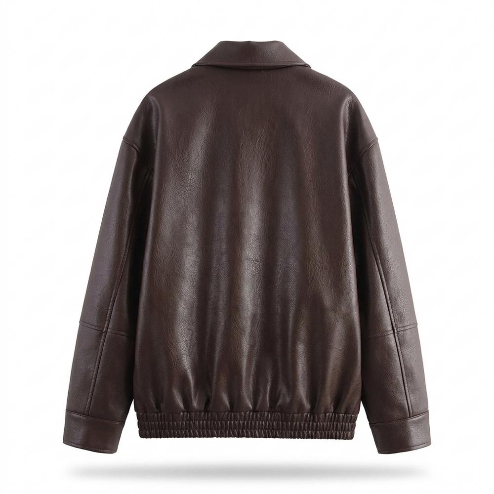 Allsaints Leather - Lymin | Zip-Up Relaxed Fit Leather Jacket Unisex