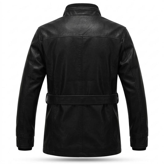 Allsaints Leather - Nenav | Zip-Up Stand-Collar Leather Jacket Men