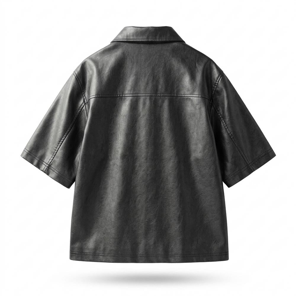 Allsaints Leather - Maram | Short-Sleeved Zip-Up Jacket Men