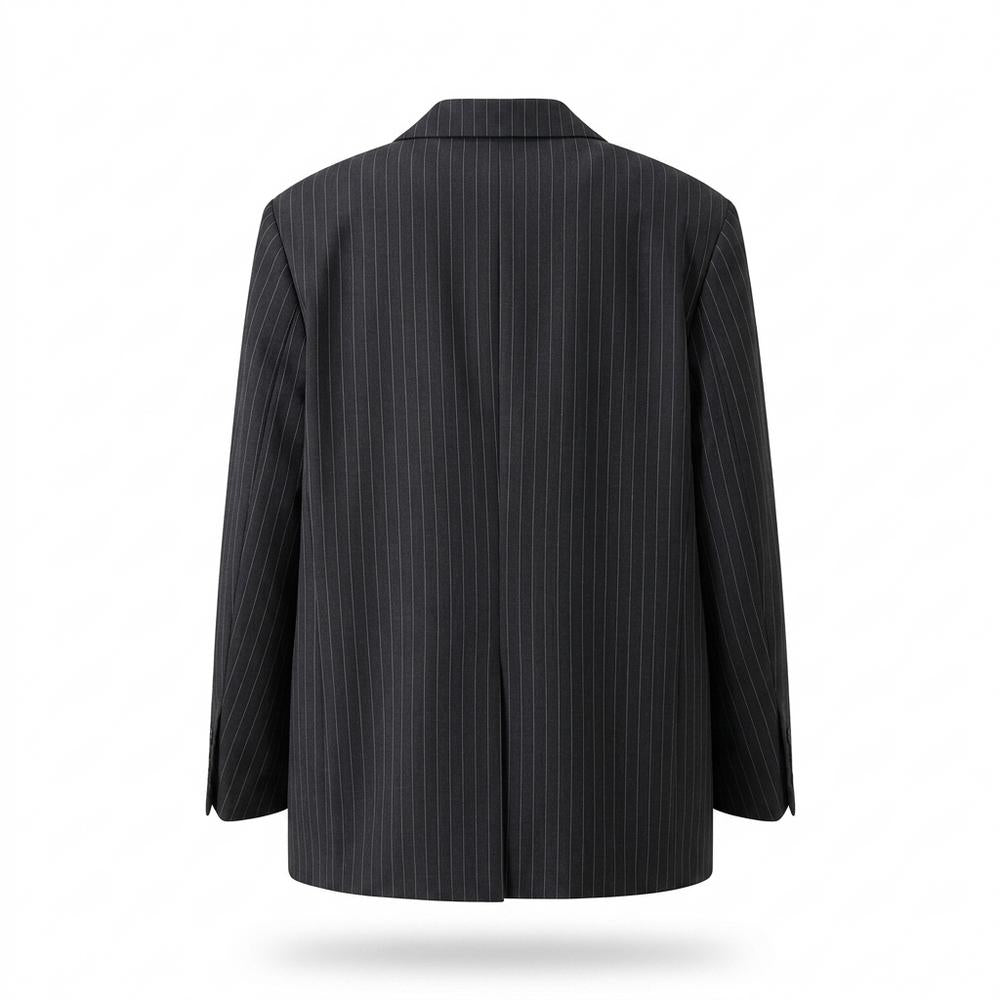Allsaints Leather - Ralev | Pinstriped Single-Breasted Blazer Women