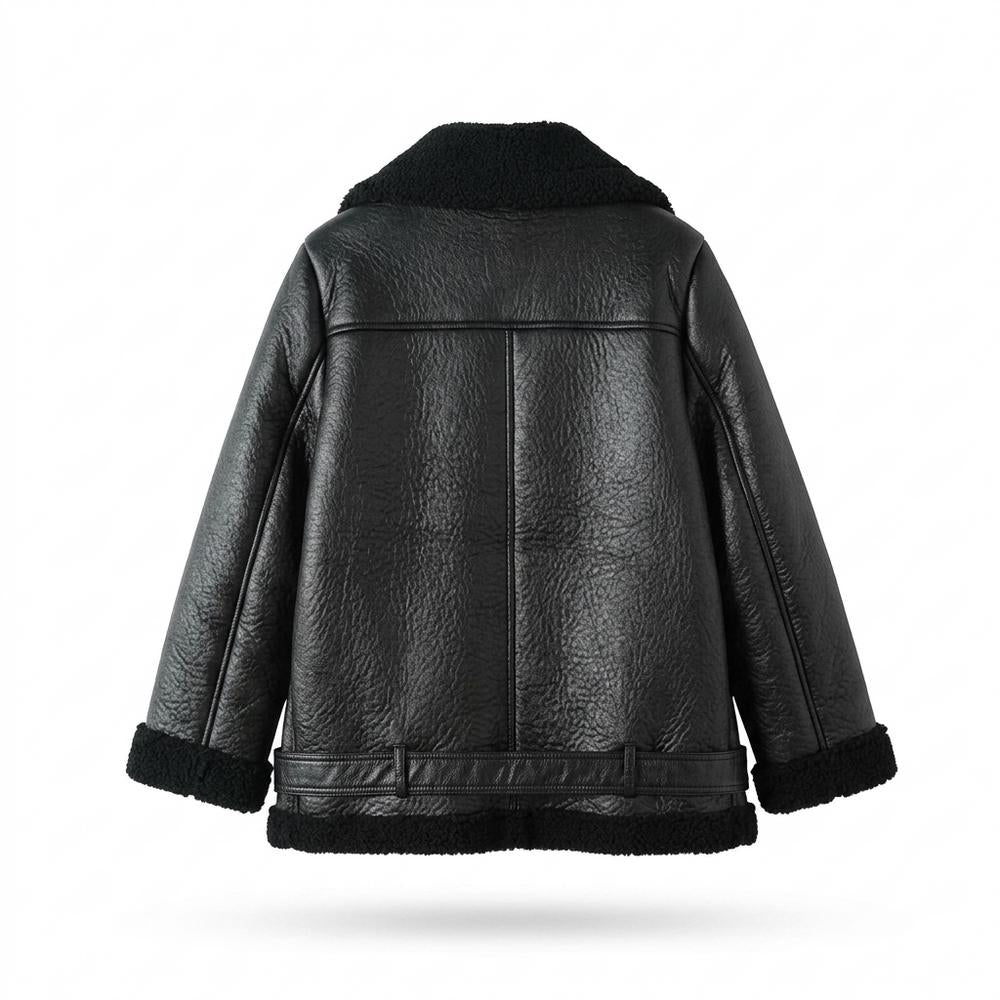 Allsaints Leather - Visan | Sherpa-Lined Asymmetrical Jacket Women