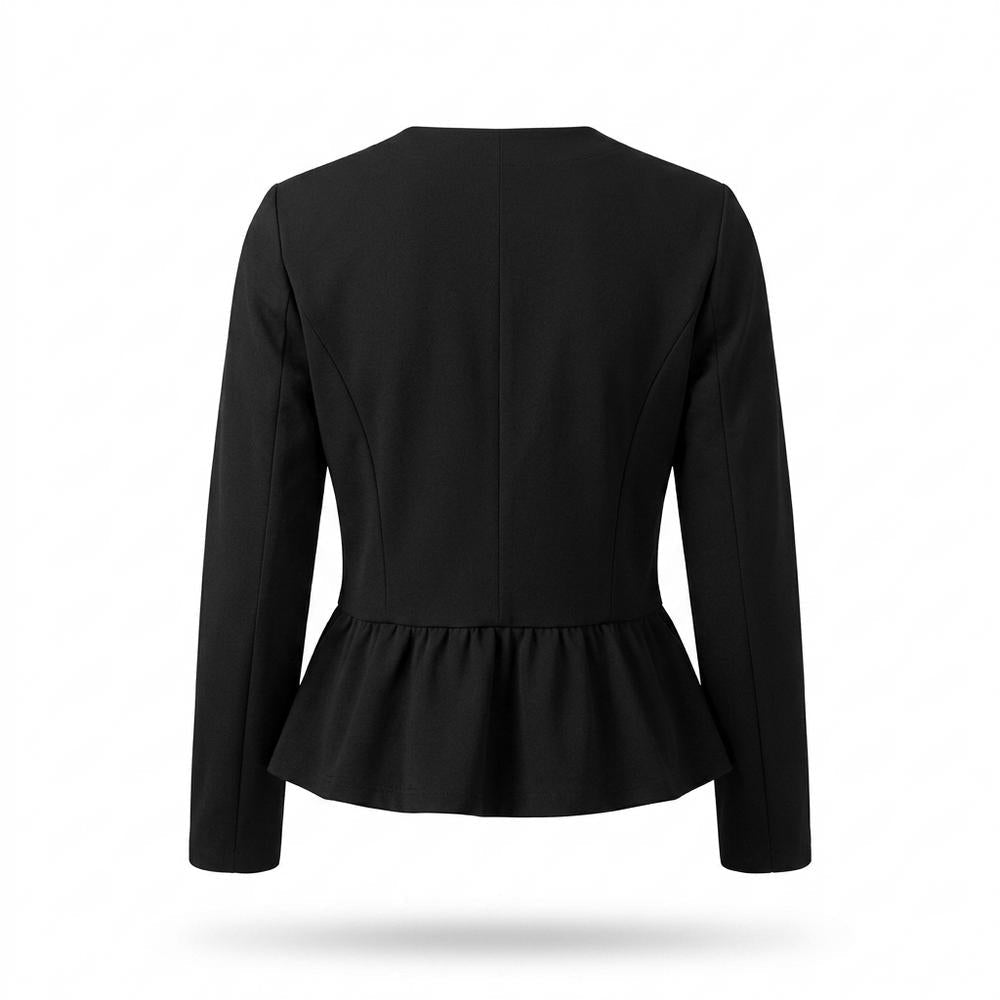 Allsaints Leather - Zarel | Collarless Peplum Hem Jacket Women