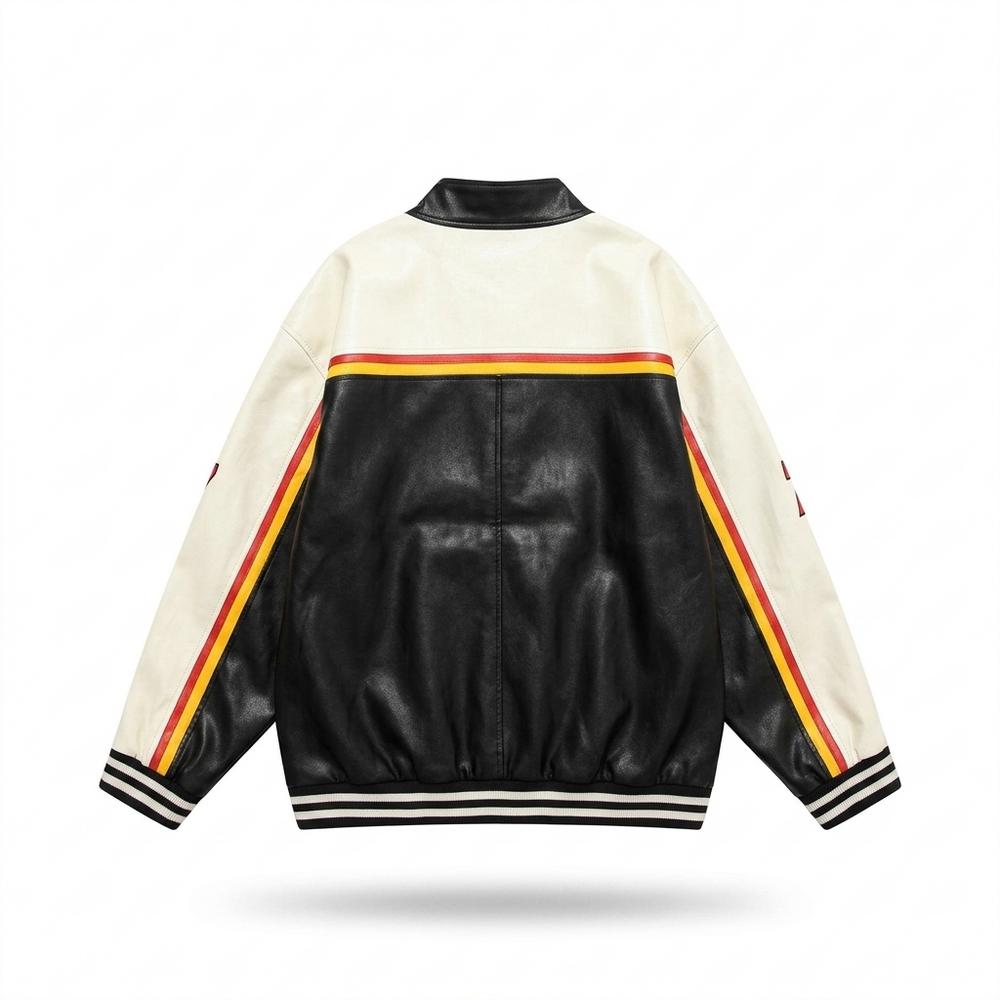 Allsaints Leather - Nenor | Color-Blocked Lined Leather Jacket Unisex