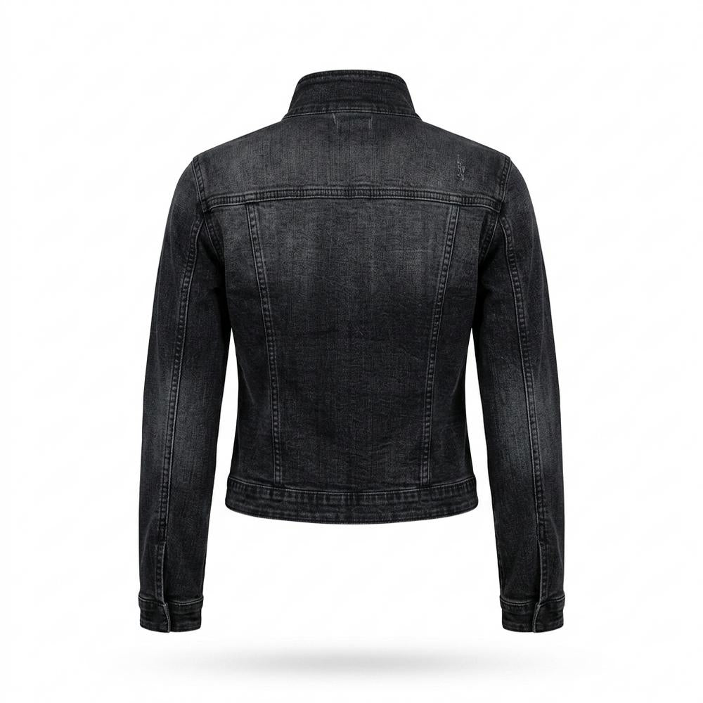 Allsaints Leather - Damer | Washed Black Button-Front Denim Jacket Women