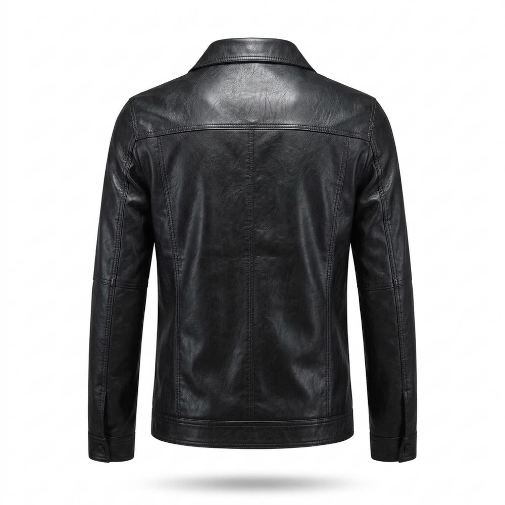 Allsaints Leather - Masil | Button-Front Collared Leather Jacket Men
