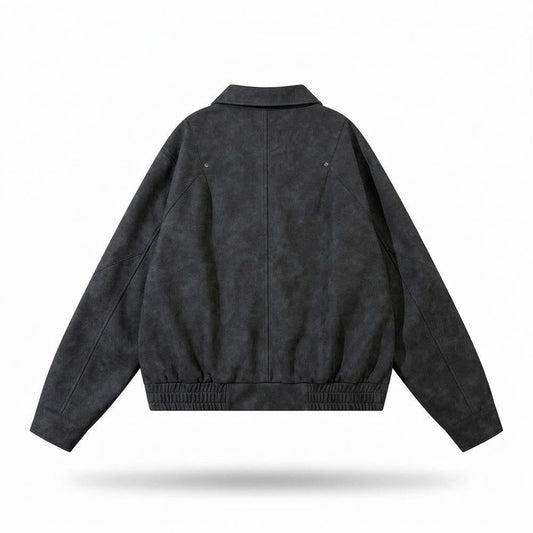 Allsaints Leather - Vupev | Suede-Effect Zip-Up Jacket Unisex