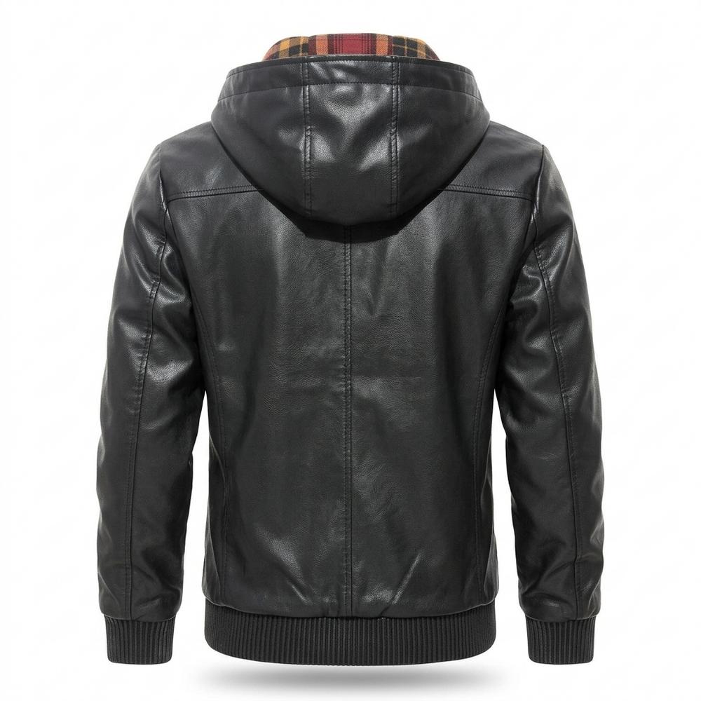 Allsaints Leather - Remev | Hooded Zip-Up Leather Jacket Men