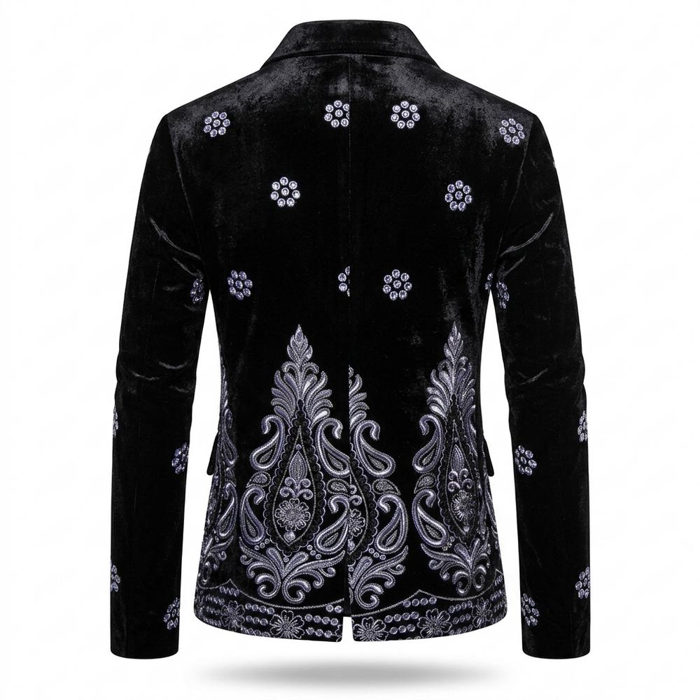 Allsaints Leather - Nolom | Embroidered Velvet Blazer Men