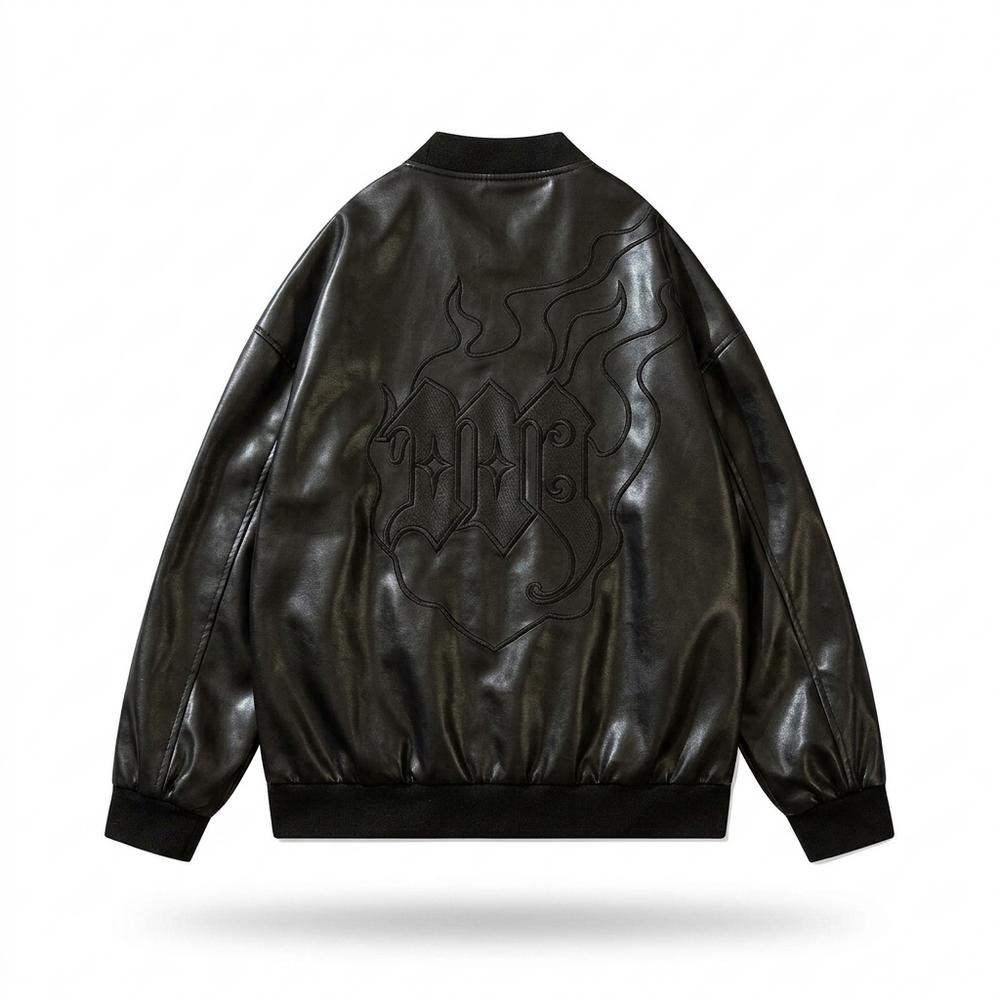 Allsaints Leather - Ligit | Embroidered Faux Leather Jacket Unisex