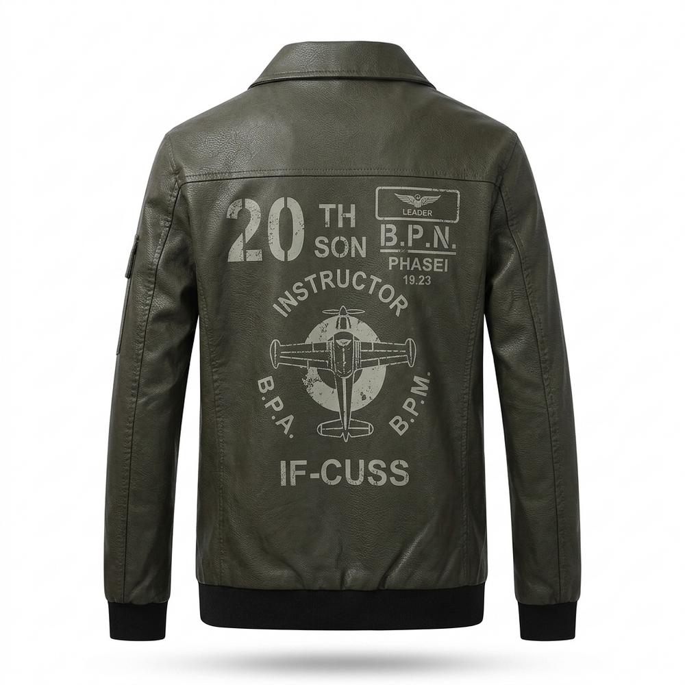Allsaints Leather - Sifon | Embroidered Ribbed Leather Jacket Men