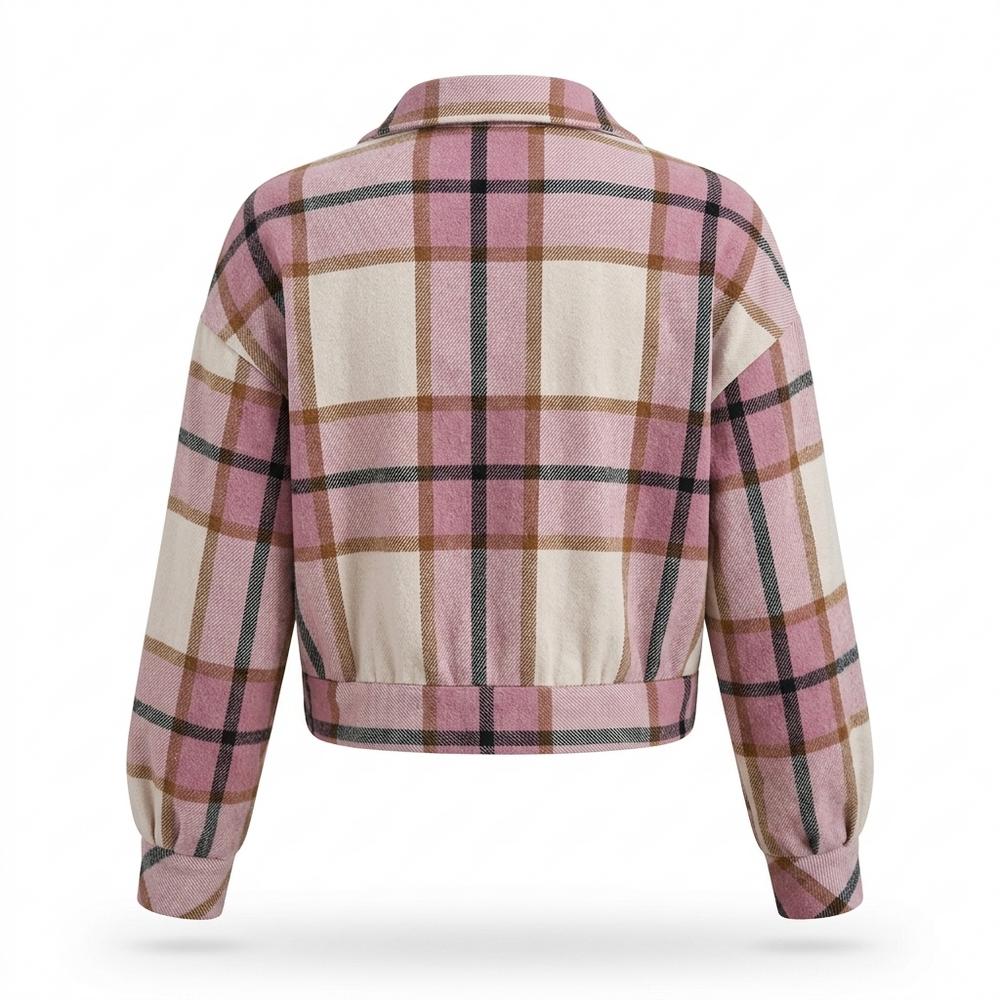 Allsaints Leather - Yolan | Plaid Cropped Jacket Women