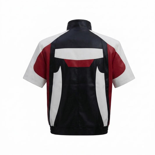 Allsaints Leather - Dukum | Short-Sleeved Color-Block Jacket Unisex