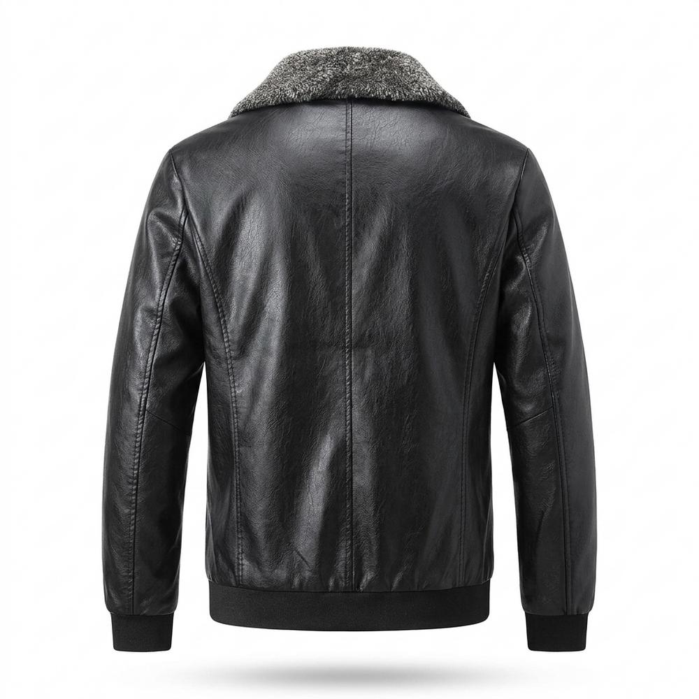 Allsaints Leather - Misen | Zip-Up Sherpa-Collar Leather Jacket Men