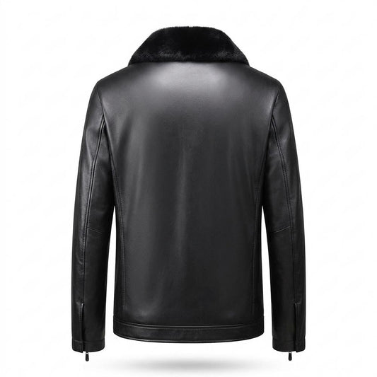 Allsaints Leather - Rilor | Fur-Trimmed Mixed-Material Leather Jacket Men