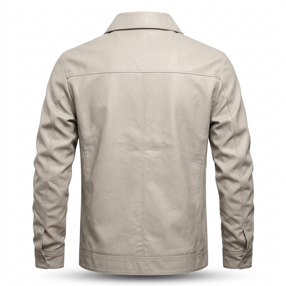 Allsaints Leather - Maven | Button-Front Collared Leather Jacket Men