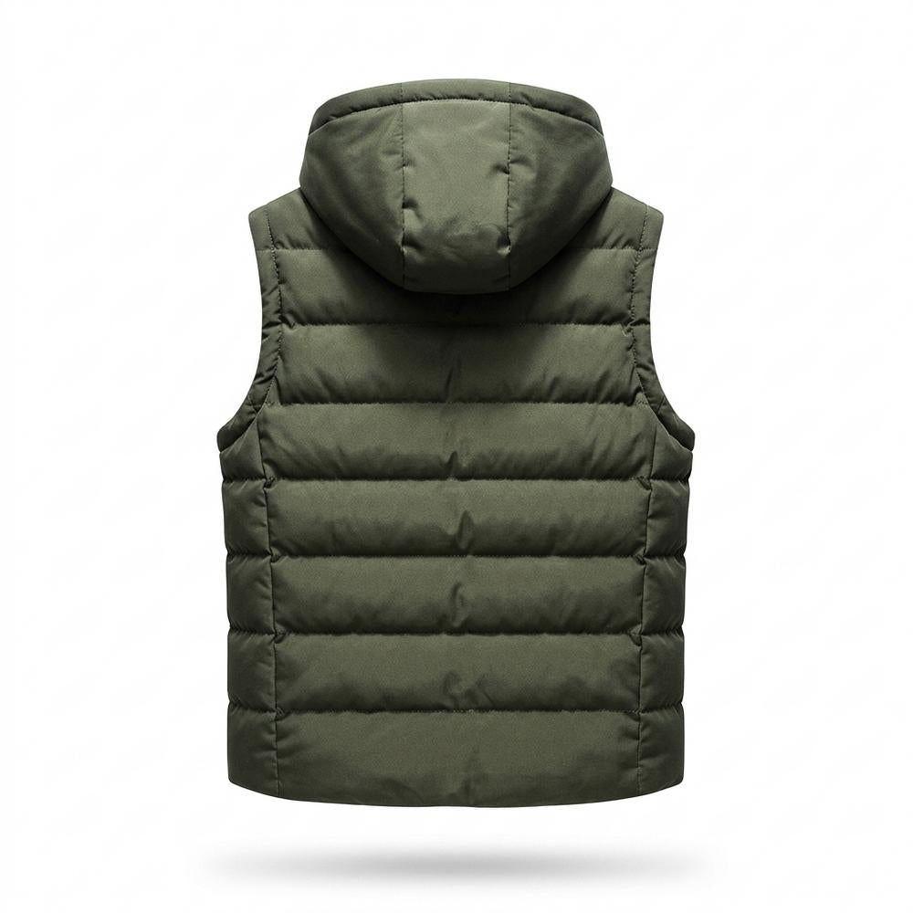 Allsaints Leather - Vetor | Quilted Hooded Vest Men