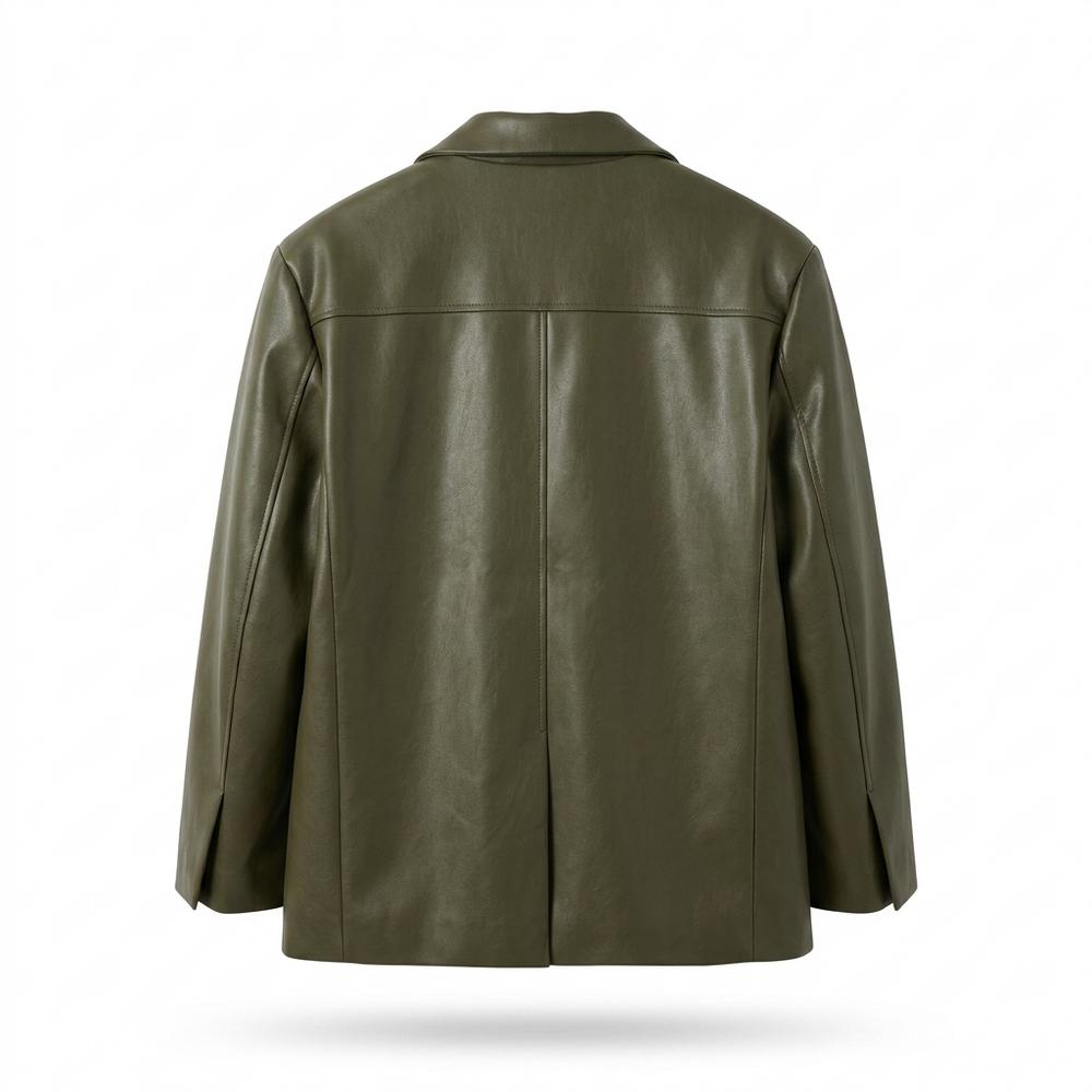 Allsaints Leather - Cehim | Faux-Leather Single-Breasted Blazer Men