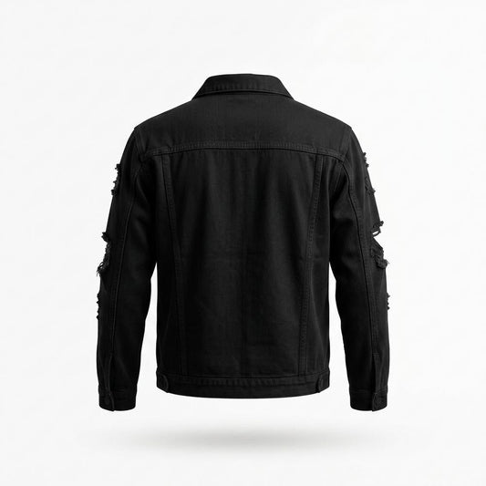 Allsaints Leather - Lasil | Distressed Button-Front Denim Jacket Unisex