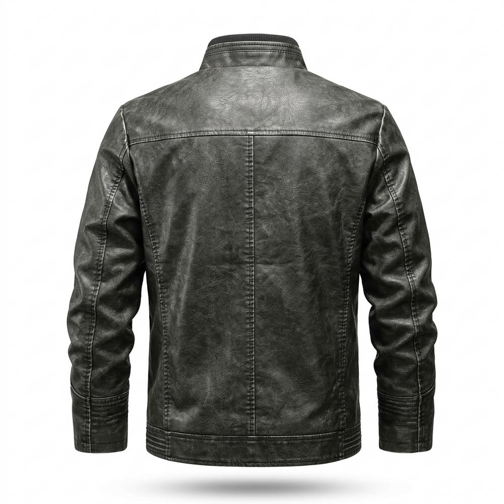 Allsaints Leather - Artir | Stand-Collar Multi-Pocket Leather Jacket Men