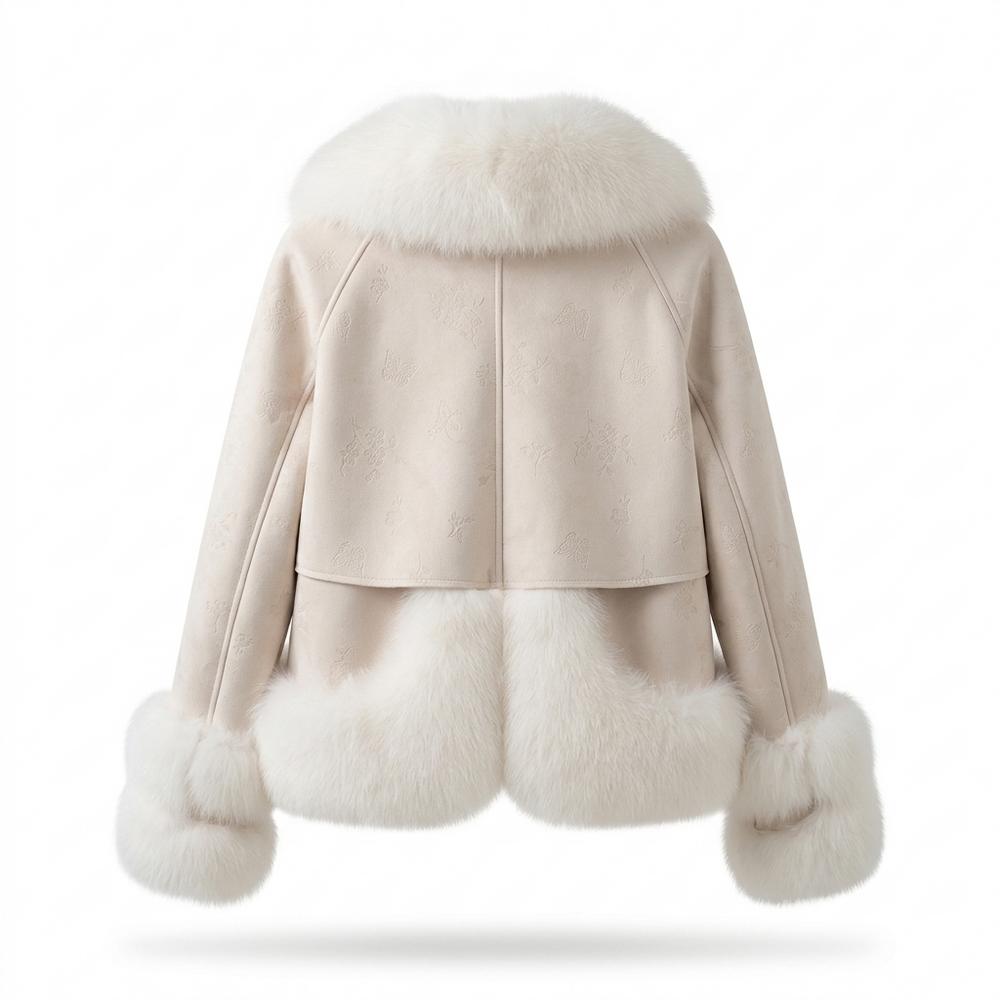 Allsaints Leather - Zeron | Fur-Trimmed Embossed Jacket Women